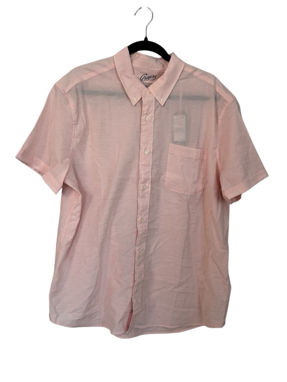 Grayers Dusty Pink Malibu Textured Stretch Poplin Short Sleeve Shirt Sz XL NWT